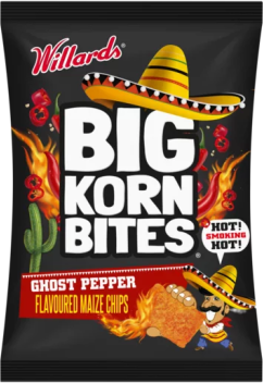 Big Korn Bites Ghost Pepper Flavoured Maize Chips 120g (BB March2026)