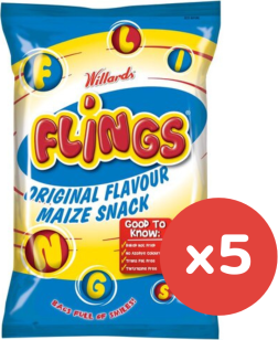 Flings Original Flavour Maize Snack 12g x 5 (BB05/02/2026)