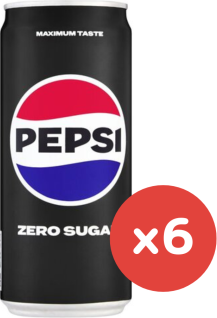 Pepsi MAX Cola Flavoured Soft Drink 300ml x 6 (BB March 2026)