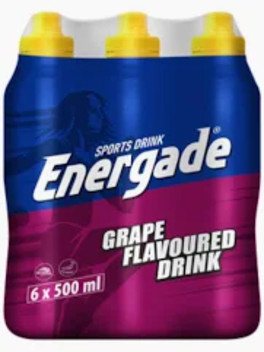 Energade Sports Drink Grape Flavoured 500ml x 6 Pack