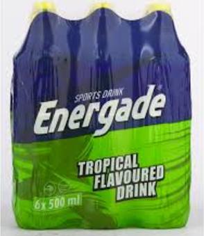 Energade Sports Drink Tropical Flavoured 500ml x 6 Pack