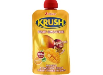 Clover Krush Fruit Smoothie Mango & Passion Fruit Puree Blend 110ml