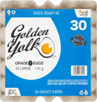 Golden Yolk Eggs - 30 Jumbo Large
