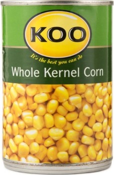 Koo Corn Whole Kernel Sweetcorn In Brine 410g