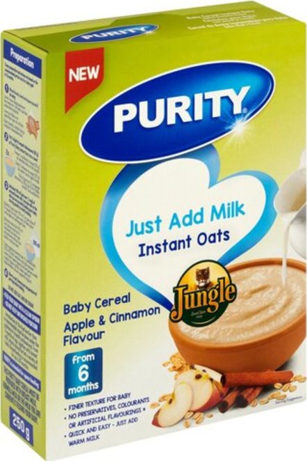 Purity Cereal 250g Instant Oats Apple Cinnamon (from 6 months)