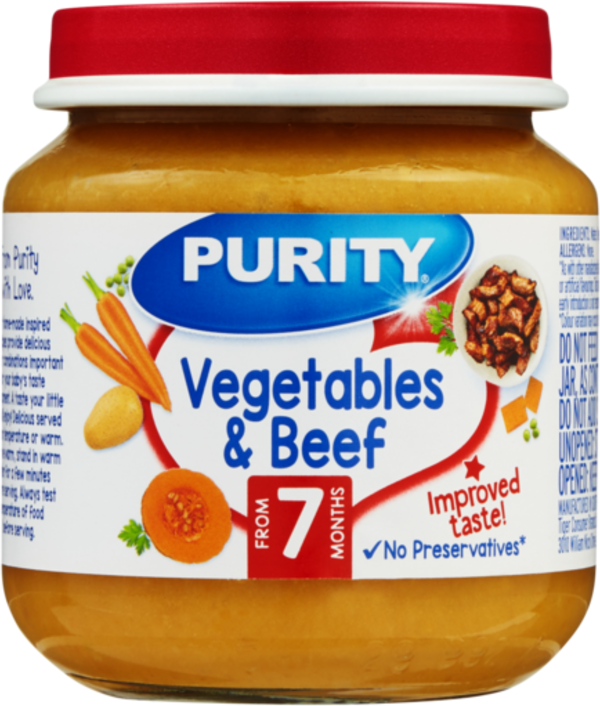 Purity Jar 125ml Vegetables & Beef (from 7 months)