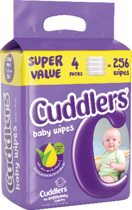 Cuddlers Baby Wipes Super Value Pack 4x64s