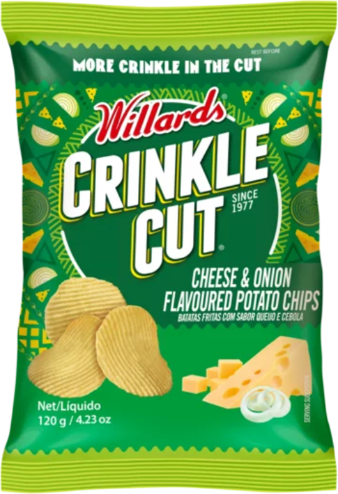 Willards Crinkle Cut Cheese & Onion 120g