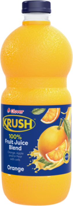 Clover Krush 100% Fruit Juice Blend 1.5L Orange
