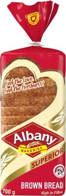 Albany Superior Sliced Brown Bread 700g