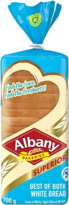 Albany Superior Best Of Both Sliced White Bread 700g
