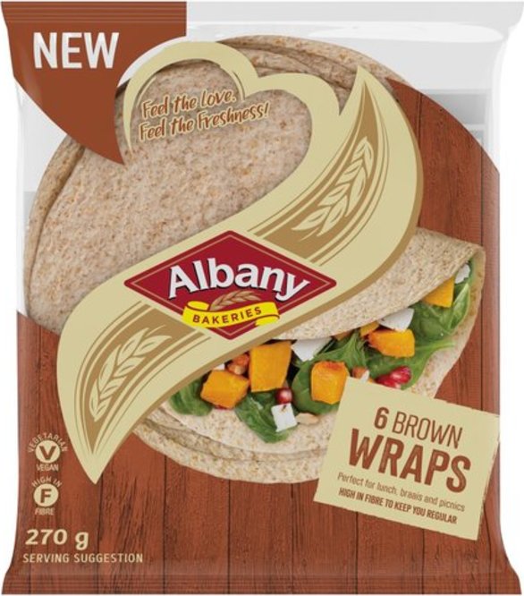 Albany Brown Wraps 6 Pack 