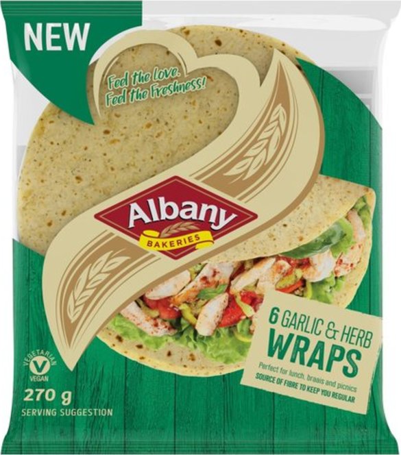 Albany Garlic & Herb Wraps 6 Pack