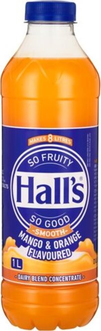 Hall's Smooth Orange & Mango Flavoured Fruit Drink Concentrate 1L