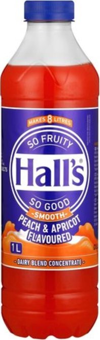 Hall's Smooth Peach & Apricot Flavoured Fruit Drink Concentrate 1L