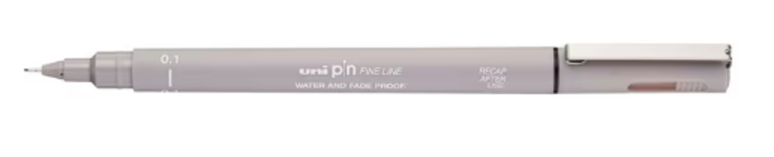 Uni-Pin Fineliner 0.1mm PIN 01-200 - Light Grey