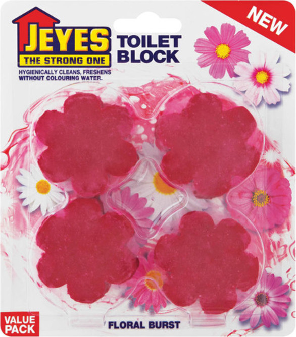 Jeyes Toilet Block 4 Pack Floral Burst 45g