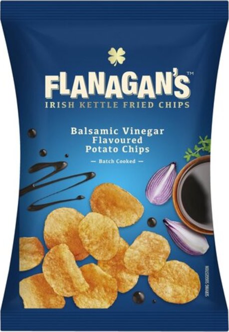 Flanagan's Moreish Irish Maggilly's Balsamic Vinegar Flavoured Kettle Fried Chips 120g