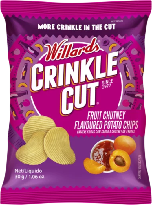 Willards Crinkle Cut Fruit Chutney Flavoured Potato Chips 30g