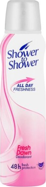 Shower To Shower Deodorant 150ml Ladies Fresh Dawn