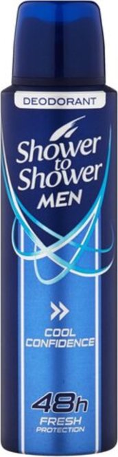 Shower To Shower Deodorant 150ml Men Cool Confidence