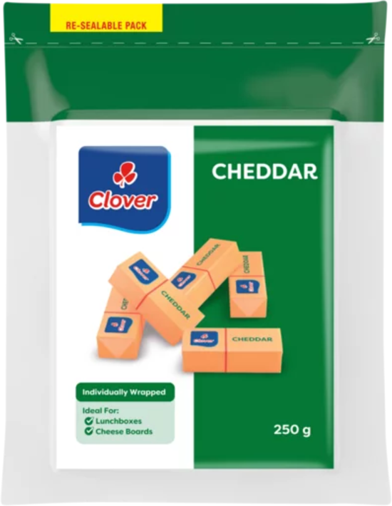 Clover Cheddar Semi-Hard Cheese Portions 10 x 25g