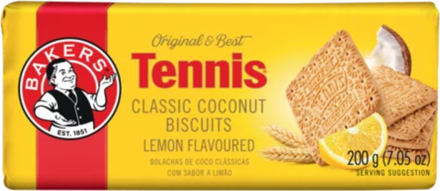 Bakers Tennis Lemon Flavoured Classic Coconut Biscuits 200g