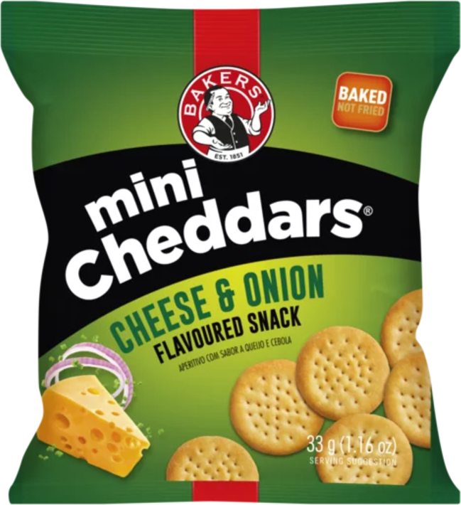 Bakers Mini Cheddars Cheese & Onion Flavoured Snack 33g