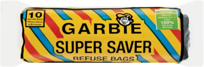 Garbie Black Supersaver Refuse Bags 10s