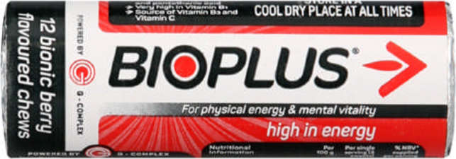 Bioplus Energy Chew Bionic Berry 12's Roll