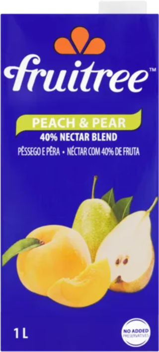 Fruitree 40% Fruit Nectar Blend 1L Peach & Pear