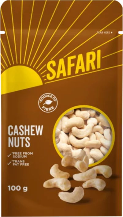 SAFARI Raw Cashews 100g