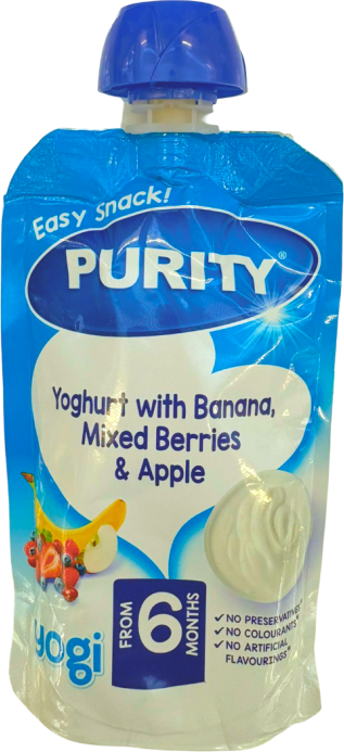 Purity Yoghurt with Banana, Mixed Berries & Apple 110ml