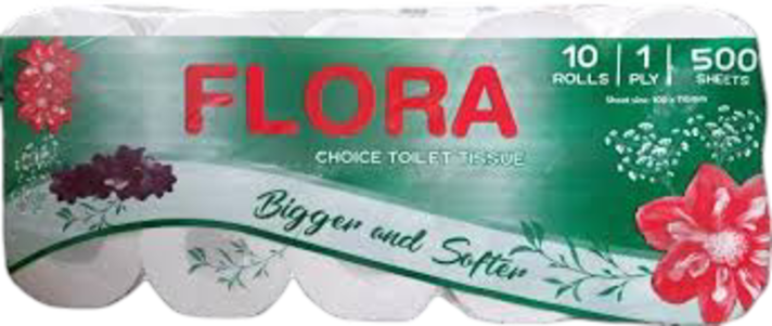 Flora Choice Toilet Tissue 1ply 10's 500 sheets