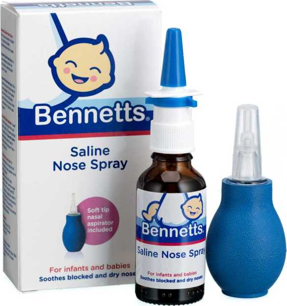 Bennetts Saline Nose Spray 30ml with Aspirator