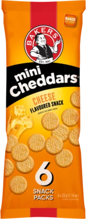 Bakers Mini Cheddar Chips 24x6x33G