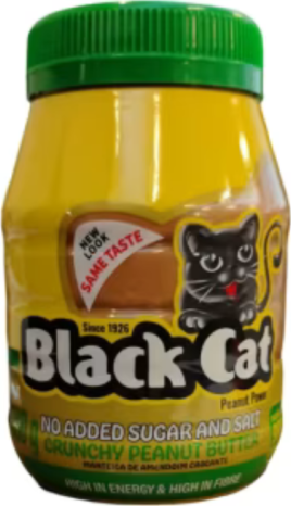 Black Cat Crunchy No Added Sugar & Salt Peanut Butter 800g