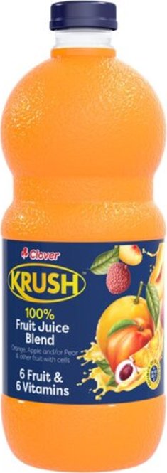 Clover Krush Fruit Juice Blend 100% 6 Fruit & Vitamins 1.5L