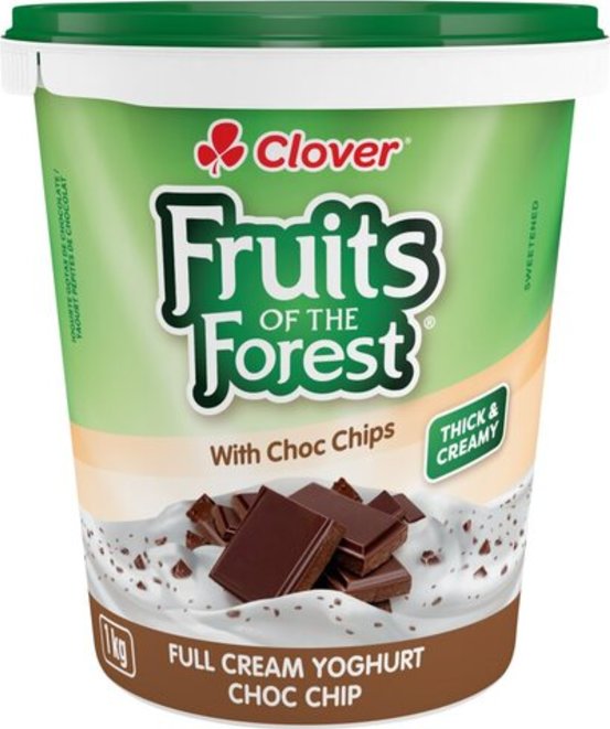 Clover Fruits Of The Forest Choco Chip Full Cream Yoghurt 1kg