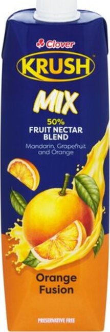 Clover Krush UHT Orange Fusion Fruit Juice Blend 1L