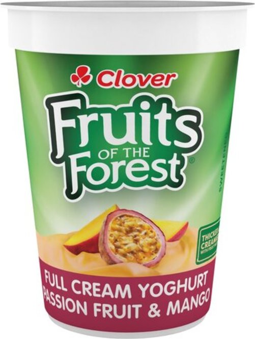 Clover Fruits Of The Forest Full Cream Passion Fruit & Mango Yoghurt 150g