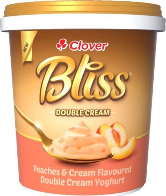 Clover Bliss Double Cream Yoghurt 1kg Peaches & cream