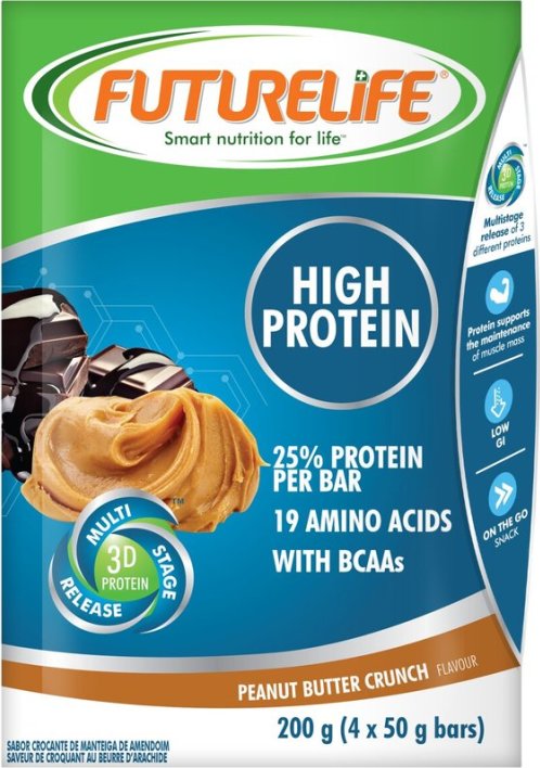 Futurelife Low GI High protein Peanut Butter Crunch Bars 50g 4 Pack