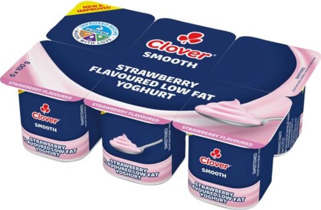 Clover Flavored Yoghurt Classic Strawberry 6X100g