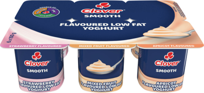 Clover Flavored Yoghurt Classic Straw/Apr/Mix Fruit  6X100g