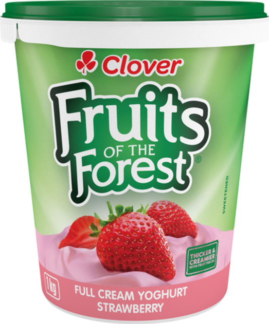 Clover Fruits Of The Forest Full Cream Strawberry Yoghurt 1kg