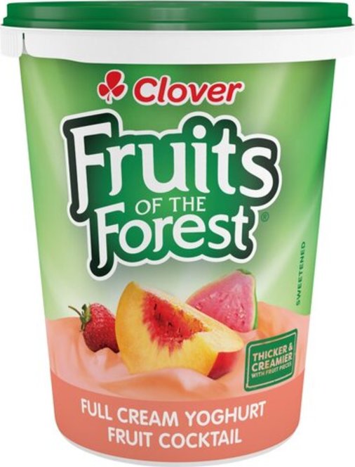 Clover Fruits Of The Forest Full Cream Fruit Cocktail Yoghurt 500g