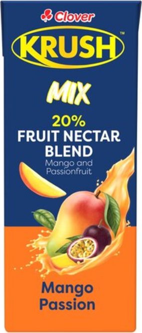 Clover Krush UHT Mango Passion Fruit Juice Blend 200ml