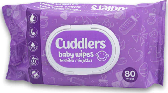 Cuddlers Baby Wipes Unscented 80's