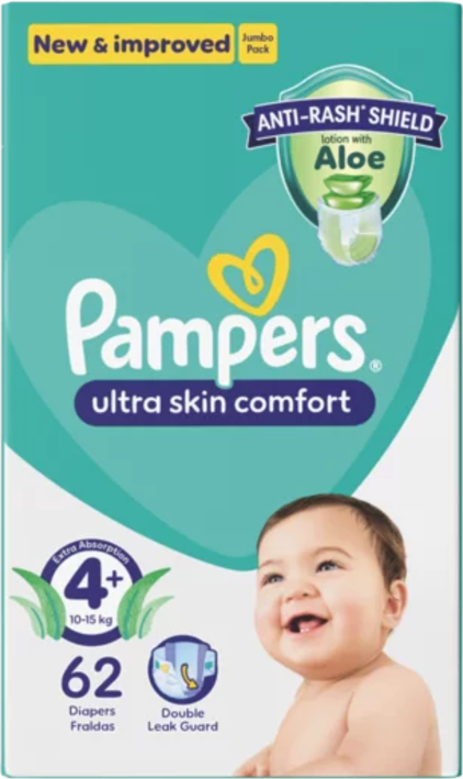 Pampers Active Baby Maxi Plus Jumbo Pack 62
